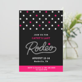 Pink Black Her Last Rodeo Bachelorette Party Einladung