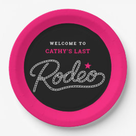 Pink Black Her Last Rodeo Bachelorette Party Pappteller