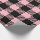 Pink Black Huge Buffalo Kariert Lumberjack Tartan Geschenkpapier (Ecke)