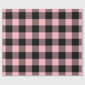 Pink Black Huge Buffalo Kariert Lumberjack Tartan Geschenkpapier (Flach)