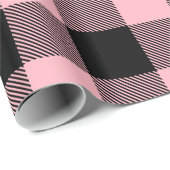 Pink Black Huge Buffalo Kariert Lumberjack Tartan Geschenkpapier (Rolleneckpunkt)