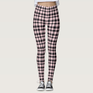 Pink Black Kariert Women's Leggings