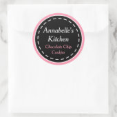 Pink Black Kitchen Backgeschenke Tags Sticker (Tasche)