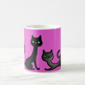 Pink Black Kittens Cartoon Tasse (Mittel)
