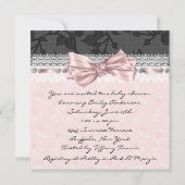 Pink Black Lace Pink Black Baby Girl Dusche Einladung (Rückseite)