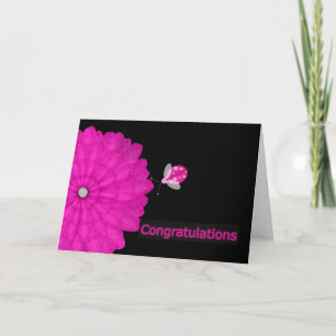 Pink & Black Ladybug Abschluss Card Karte