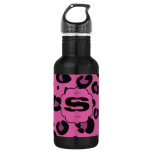 Pink Black Leopard Cheetah 32. oz. Trinkflasche