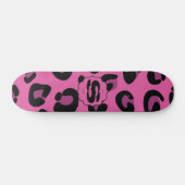 Pink Black Leopard Cheetah Old School Skateboard (Horizontal)