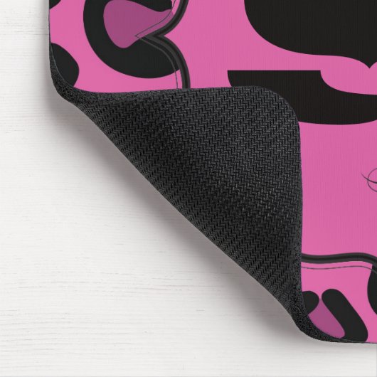 Pink Black Leopard Cheetah Personalisiert Mousepad (Ecke)