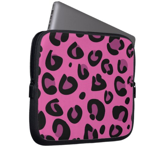 Pink Black Leopard Cheetah Print Protection Case (Vorne Rechts)