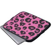 Pink Black Leopard Cheetah Print Protection Case (Vorne Knopf)