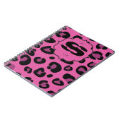 Pink Black Leopard Cheetah Print Spiral Notebook Notizblock (Linke Seite)
