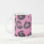 Pink Black Leopard Mattiert Glass Coffee Tasse Cup (Links)