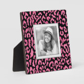 Pink Black Leopard Muster Frameless Foto Easel Fotoplatte (Vorderseite)