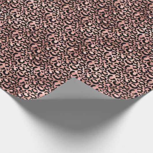 Pink Black Leopard Print Geschenkpapier (Ecke)
