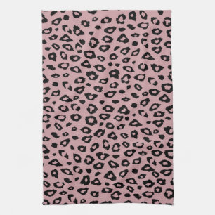 Pink Black Leopard Print Handtuch