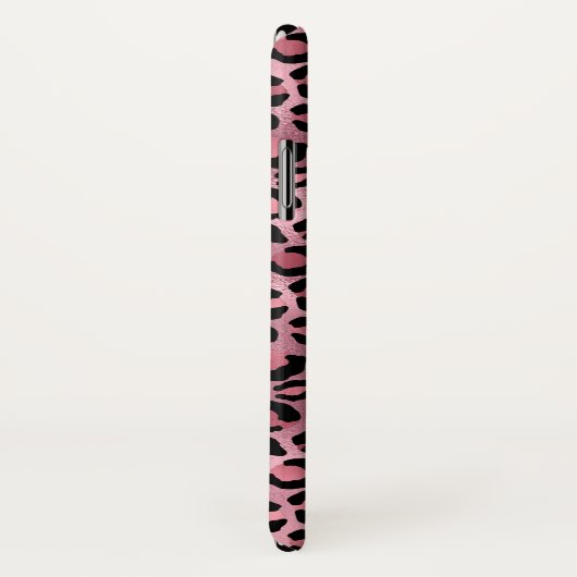 Pink Black Leopard Print Individuelle Name Case-Mate iPhone Hülle (Hinten/Rechts)
