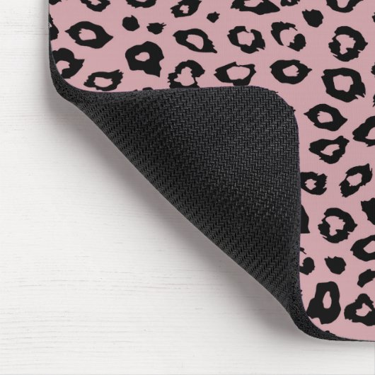 Pink Black Leopard Print Mousepad (Ecke)