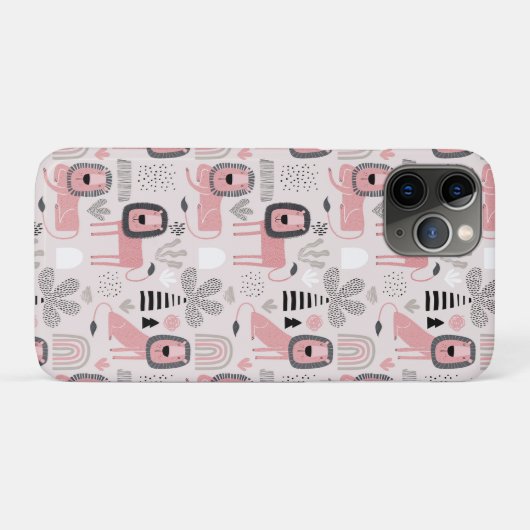 Pink Black Lions Boho Rainbows Case-Mate iPhone Hülle (Rückseite (Horizontal))