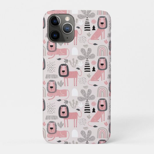 Pink Black Lions Boho Rainbows Case-Mate iPhone Hülle (Rückseite)