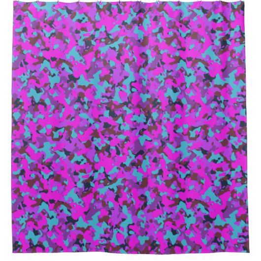 Pink black magenta Camouflage Camouflage Pattern Duschvorhang (Vorderseite)