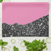 PINK BLACK MARBLE AGATE Table Runner Geschirrtuch (Gefaltet)