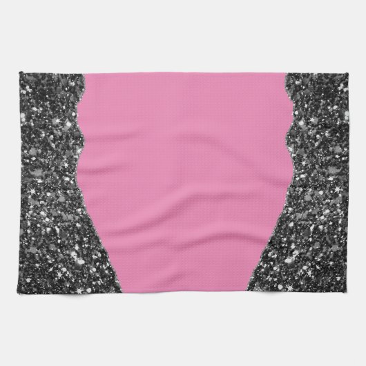 PINK BLACK MARBLE AGATE Table Runner Geschirrtuch (Horizontal)