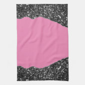 PINK BLACK MARBLE AGATE Table Runner Geschirrtuch (Vertikal)