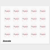 Pink Black Monogram Runder Aufkleber (Blatt)