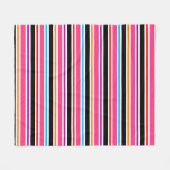 Pink Black Multi-Colors Stripes Fleecedecke (Vorderseite (Horizontal))