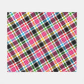 Pink Black Multicolour Flannel Plaid Tartan Fleecedecke (Vorderseite (Horizontal))