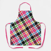 Pink Black Multicolour Flannel Plaid Tartan Schürze (Vorderseite)
