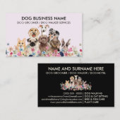 Pink Black Niedlich Essential Dog Groomer Visitenkarte (Vorne/Hinten)