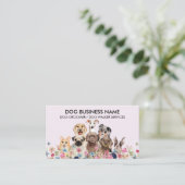 Pink Black Niedlich Essential Dog Groomer Visitenkarte (Stehend Vorderseite)