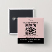 Pink Black Notary Branding with QR Code Button (Vorne & Hinten)