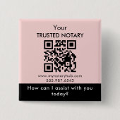 Pink Black Notary Branding with QR Code Button (Vorderseite)