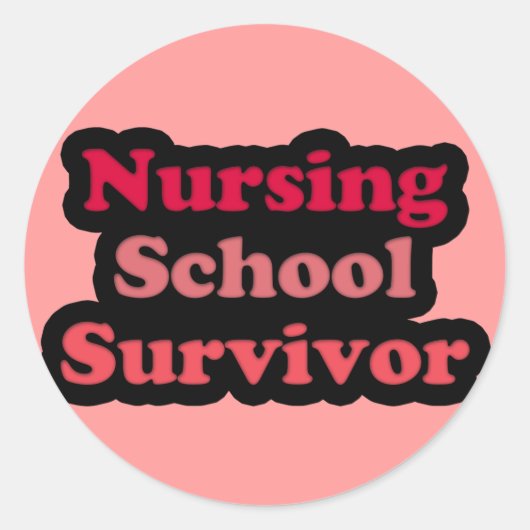 Pink Black Nursing School Survivor Runder Aufkleber (Vorderseite)