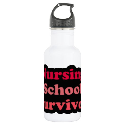 Pink Black Nursing School Survivor Trinkflasche (Vorderseite)