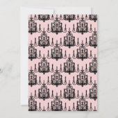 Pink Black Paris Chandelier Sweet 16 Party Einladung (Rückseite)