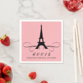 Pink Black Paris Eiffel Tower Brautparty Serviette (Beispiel)