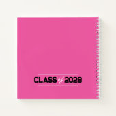 Pink & Black Pawprint Abschluss Gästebuch Notizblock (Rückseite)