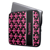 Pink Black Personalisiert Lilie Laptopschutzhülle (Vorderseite Links)