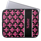 Pink Black Personalisiert Lilie Laptopschutzhülle (Vorderseite)