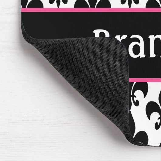 Pink Black Personalisiert Lilie Mousepad (Ecke)