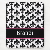 Pink Black Personalisiert Lilie Mousepad (Vorne)
