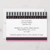 Pink Black Piano Thema Sweet 16 Geburtstag Einladung (Rückseite)