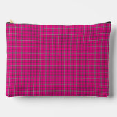 Pink Black Plaid Classic Pattern Bright Zubehörtasche (Vorderseite)