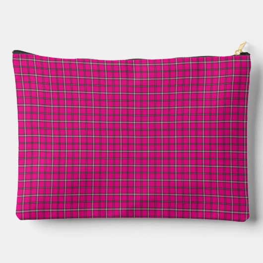 Pink Black Plaid Classic Pattern Bright Zubehörtasche (Rückseite)