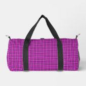 Pink Black Plaid Classic Pattern Duffle Bag (Vorderseite)