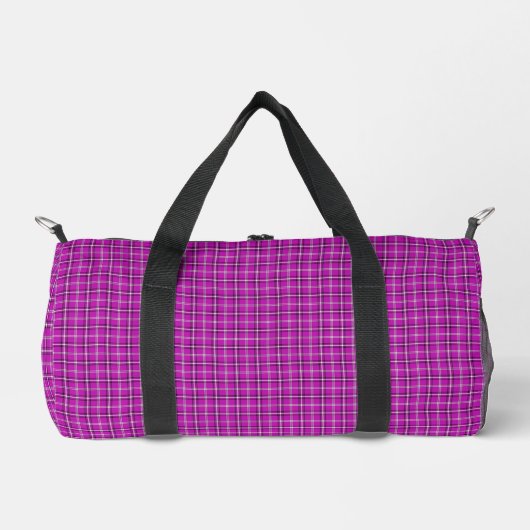 Pink Black Plaid Classic Pattern Duffle Bag (Vorderseite)